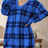 Distressed Plaid V-Neck Long Sleeve Sweater Dress - V.I.P Digital Presence