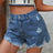 Distressed Raw Hem Denim Shorts - V.I.P Digital Presence
