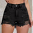 Distressed Raw Hem High Waist Denim Shorts - V.I.P Digital Presence
