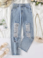 Distressed Raw Hem Jeans - V.I.P Digital Presence