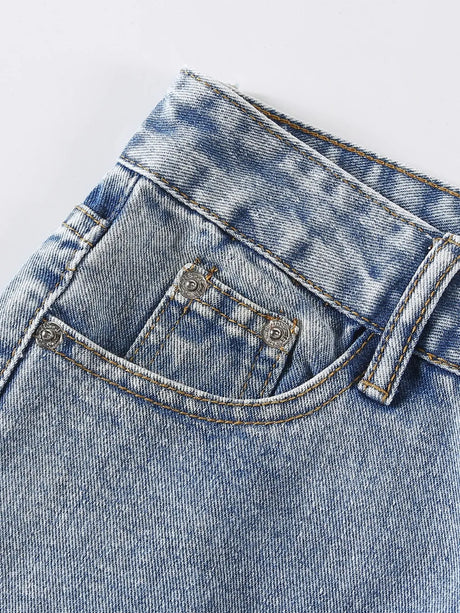 Distressed Raw Hem Jeans - V.I.P Digital Presence