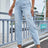 Distressed Straight Jeans with Pockets - V.I.P Digital Presence