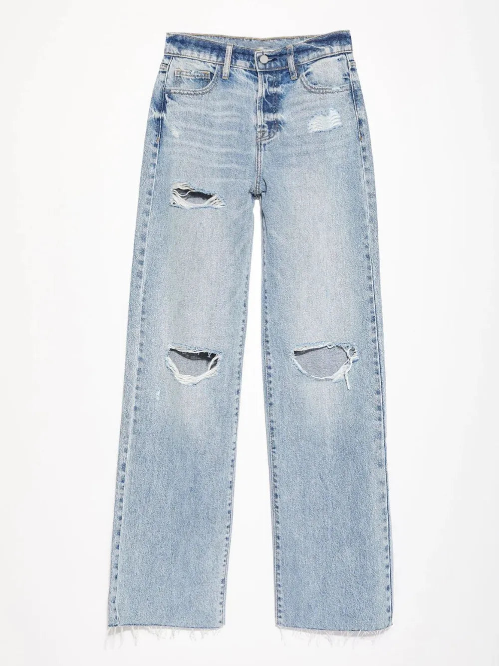 Distressed Straight Leg Jeans with Pockets - V.I.P Digital Presence