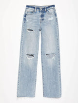 Distressed Straight Leg Jeans with Pockets - V.I.P Digital Presence