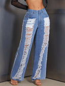 Distressed Wide Leg Jeans - V.I.P Digital Presence