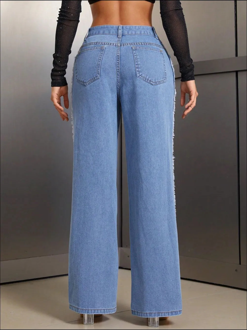 Distressed Wide Leg Jeans - V.I.P Digital Presence