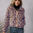 Drawstring Leopard Zip Up Jacket - V.I.P Digital Presence