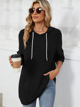 Drawstring Long Sleeve Hoodie - V.I.P Digital Presence