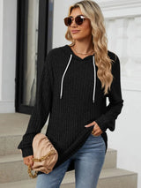 Drawstring Long Sleeve Hoodie - V.I.P Digital Presence