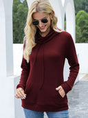 Drawstring Mock Neck Raglan Sleeve T-Shirt - V.I.P Digital Presence