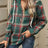 Drawstring Plaid Hooded Long Sleeve Top - V.I.P Digital Presence