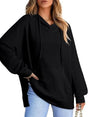 Drawstring Slit Long Sleeve Hoodie - V.I.P Digital Presence