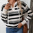 Drawstring Striped Long Sleeve Hooded Sweater - V.I.P Digital Presence