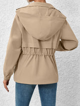 Drawstring Zip Up Hooded Jacket - V.I.P Digital Presence