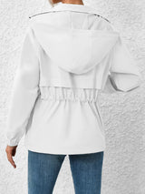 Drawstring Zip Up Hooded Jacket - V.I.P Digital Presence
