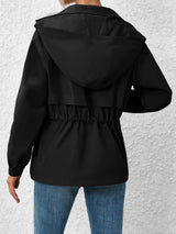 Drawstring Zip Up Hooded Jacket - V.I.P Digital Presence