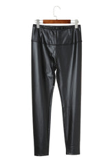Black Faux Leather High Waist Leggings - V.I.P Digital Presence