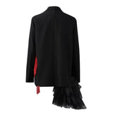 Embroidered goldfish patchwork irregular mesh suit loose jacket for women - V.I.P Digital Presence