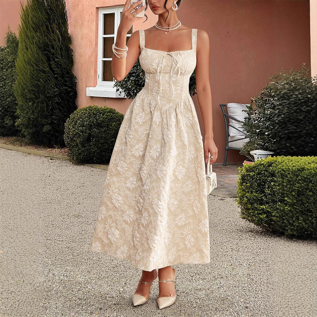 Embroidered suspender waistband dress - V.I.P Digital Presence