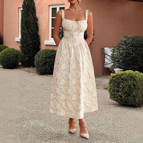 Embroidered suspender waistband dress - V.I.P Digital Presence