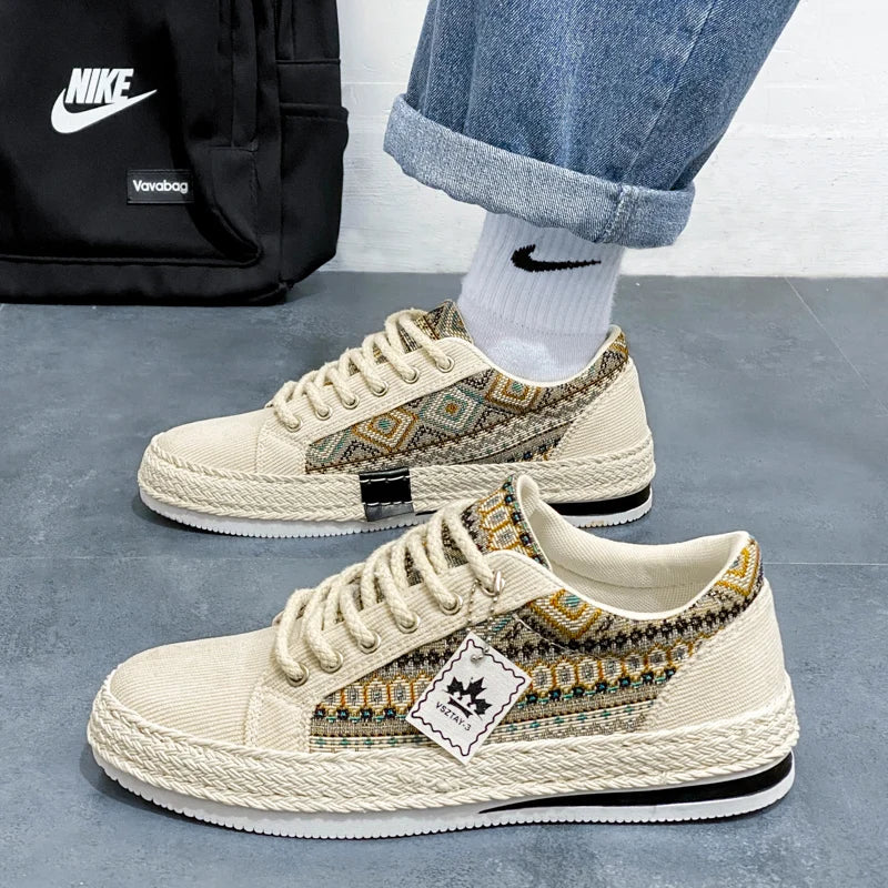 Espadrilles Men Sneakers Flat Canvas Shoes For Men Yuppie Casual Walking Shoes Male Linen Men's Shoes Fisherman's Sneakers Man - V.I.P Digital Presence