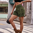 European and American denim work pants, casual pocket shorts elastic waistband for women - V.I.P Digital Presence