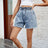 European and American elastic waisted denim flower bud shorts - V.I.P Digital Presence