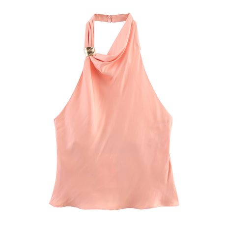 European and American fashion neck hanging sleeveless vest high waist two-piece set - V.I.P Digital Presence