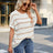 European and American fashion striped round neck pullover top for women - V.I.P Digital Presence