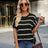 European and American fashion striped round neck pullover top for women - V.I.P Digital Presence
