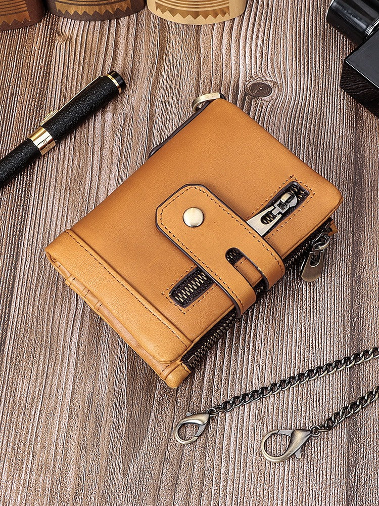 European and American first-layer kraft card bag men's short genuine leather wallet Father's Day gift - V.I.P Digital Presence