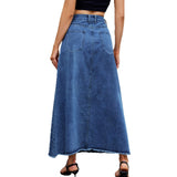 European and American high waisted denim skirt fashionable loose pocket half length skirt for women - V.I.P Digital Presence