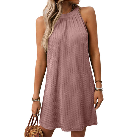 European and American round neck hanging neck loose sleeveless dress for women - V.I.P Digital Presence