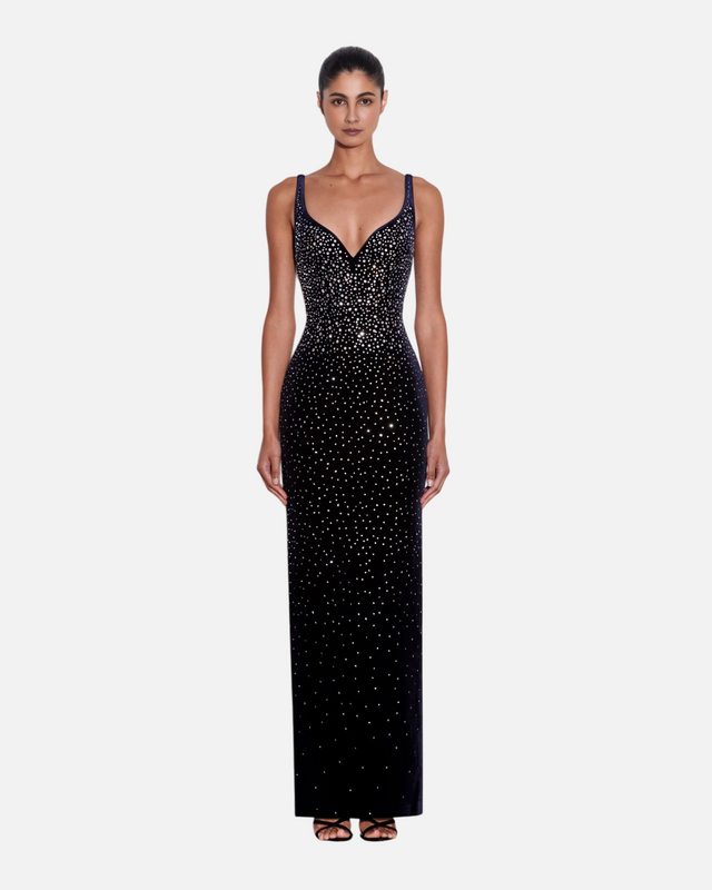 European and American sexy fashion socialite temperament hot diamond suspender backless long dress women's dress - V.I.P Digital Presence