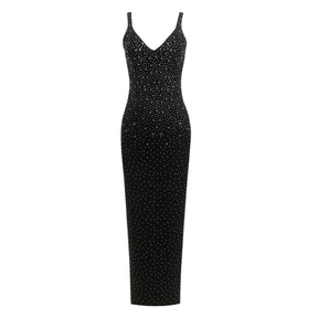 European and American sexy fashion socialite temperament hot diamond suspender backless long dress women's dress - V.I.P Digital Presence