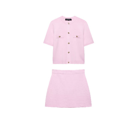 European and American style women's clothing new fashion short sleeved knitted top half skirt set - V.I.P Digital Presence