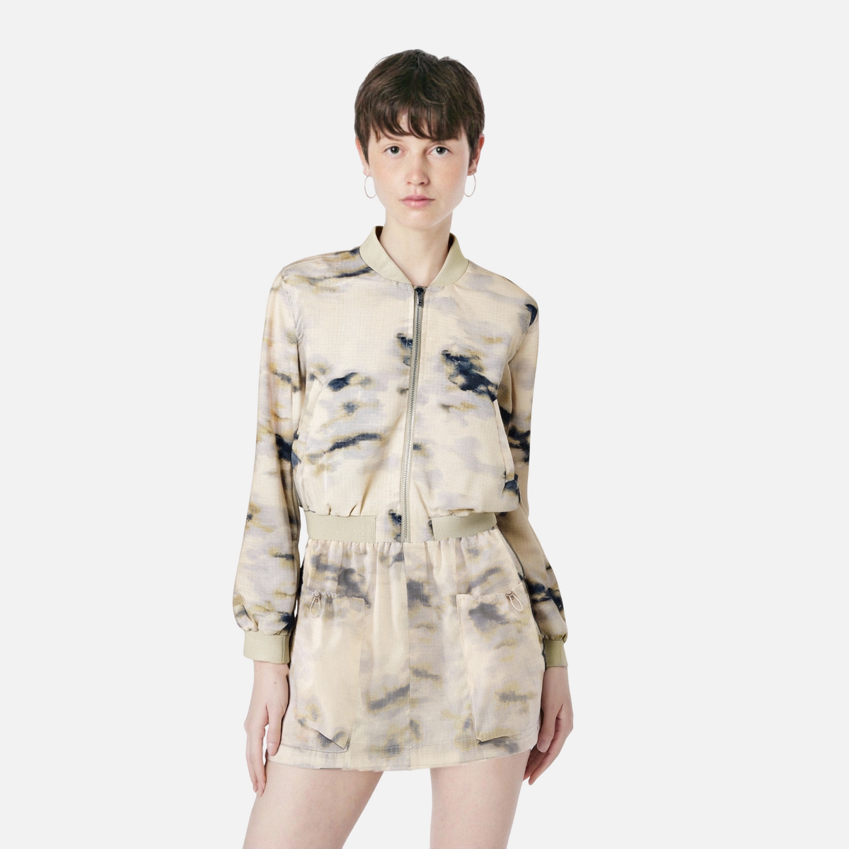 European and American style women's fashion casual tie dye jacket jacket, half skirt set - V.I.P Digital Presence