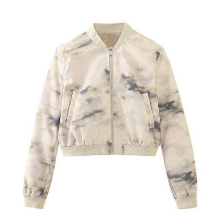 European and American style women's fashion casual tie dye jacket jacket, half skirt set - V.I.P Digital Presence