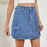 European and American women's adjustable denim short skirt and half skirt - V.I.P Digital Presence