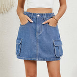 European and American women's adjustable denim short skirt and half skirt - V.I.P Digital Presence
