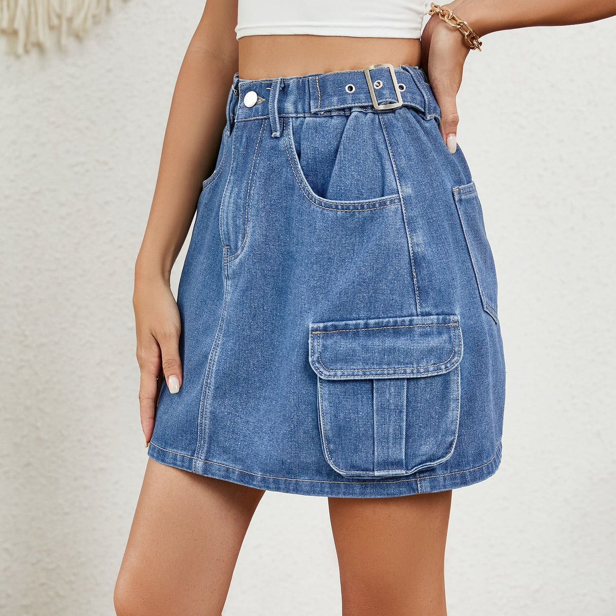 European and American women's adjustable denim short skirt and half skirt - V.I.P Digital Presence