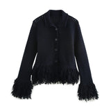 European and American women's fashion versatile tassel knit sweater+skirt set - V.I.P Digital Presence