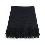 European and American women's fashion versatile tassel knit sweater+skirt set - V.I.P Digital Presence