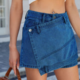 European and American women's irregular denim short skirt half skirt spicy girl pants skirt - V.I.P Digital Presence