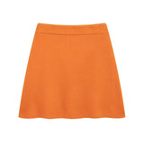 European and American women's long sleeved round neck knitted sweater mini skirt set - V.I.P Digital Presence