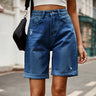 European and American women's perforated rolled edge five quarter denim shorts casual pants - V.I.P Digital Presence