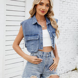 European and American women's pocket vest top - V.I.P Digital Presence