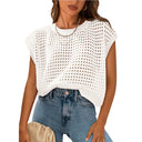 European and American women's round neck hollow top - V.I.P Digital Presence