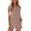 European and American women's sleeveless vest shorts striped two-piece set - V.I.P Digital Presence