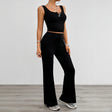 European and American yoga style sleeveless vest slightly flared pants set - V.I.P Digital Presence